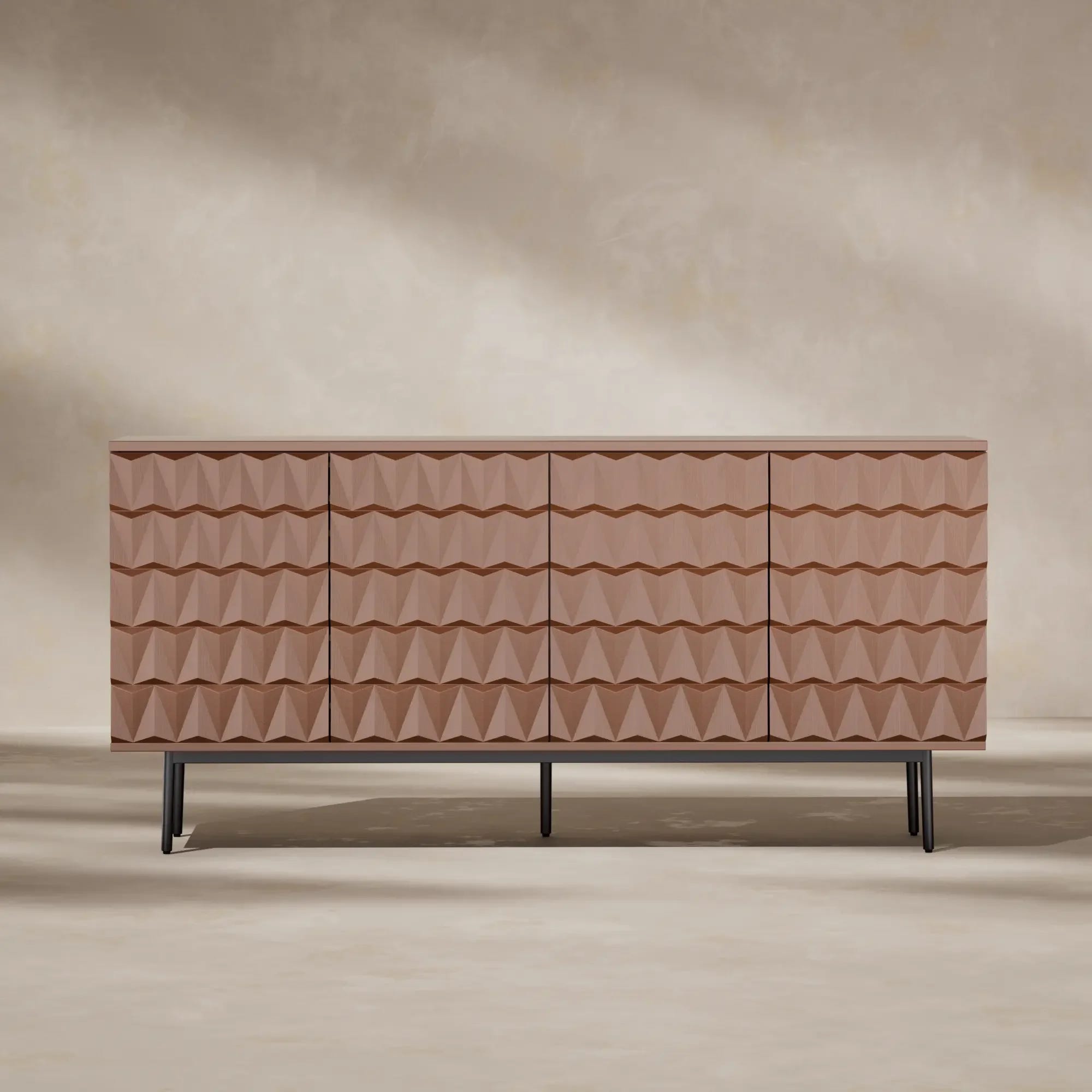 Reco Carved Pattern Wood Sideboard (70'')