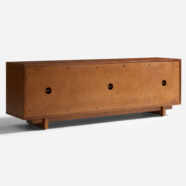 Kalen Ash Wood Geometric Media Console (72'')