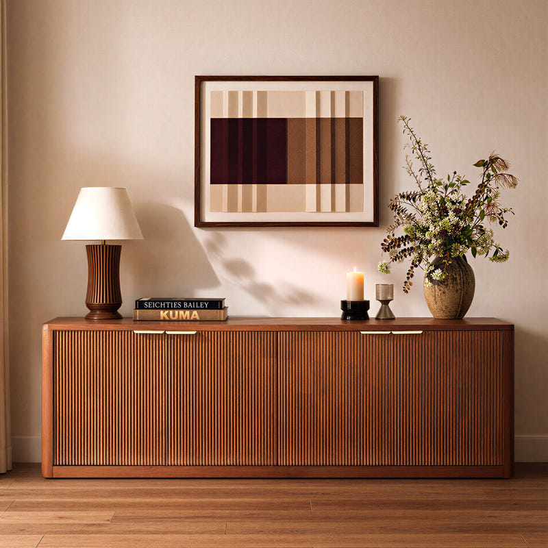 Calenor Fluted Rectangular Media Console (72")