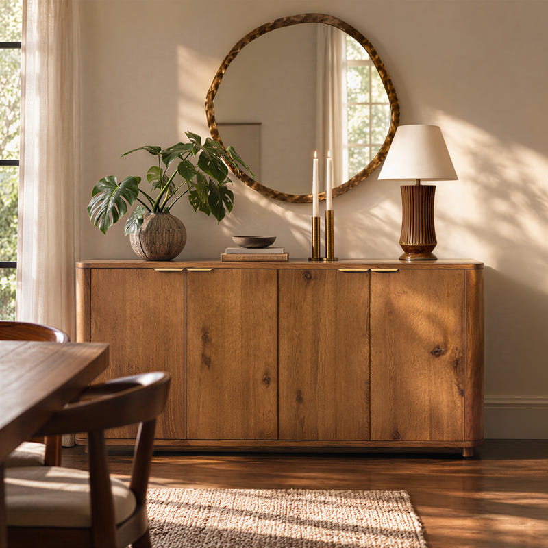 Elowen Oak Curved Sideboard (72'')