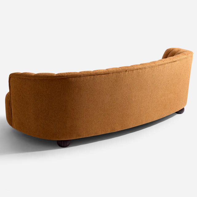 Velaf Chenille Curved Channeled Sofa (87'')
