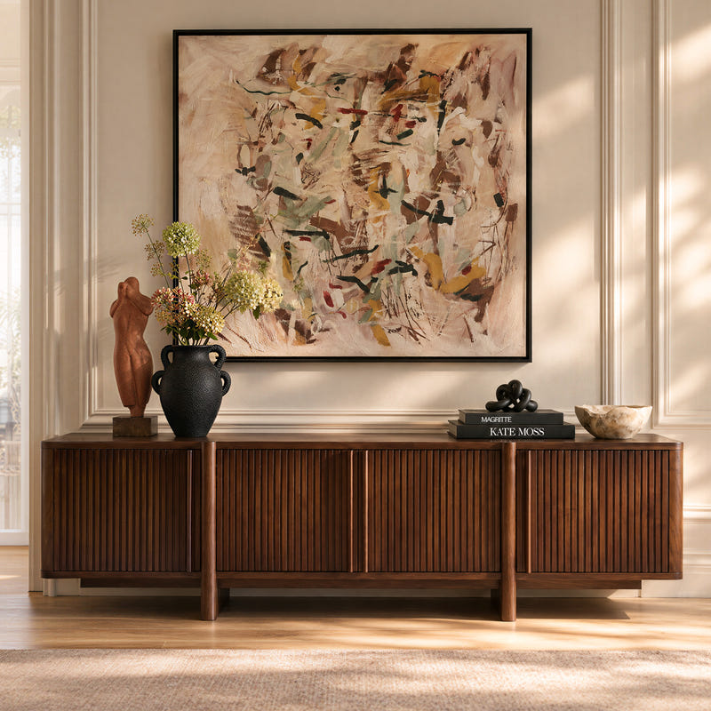 Lira Ash Fluted Media Console (79'')