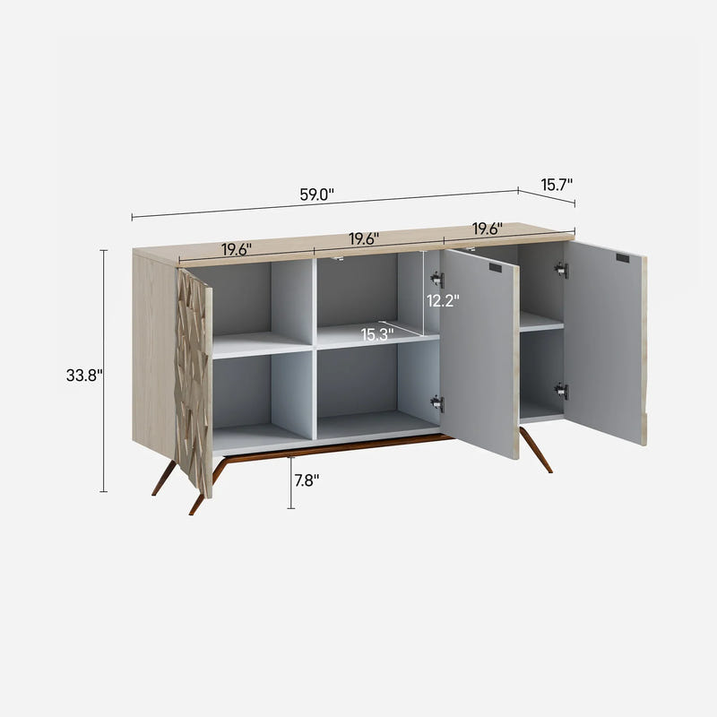 Geometric Textured Buffet (59'')
