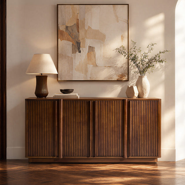Lira Ash Fluted Sideboard (64'')