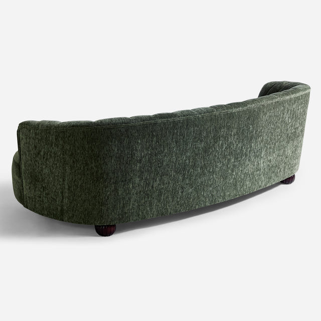 Velaf Chenille Curved Channeled Sofa (87'')