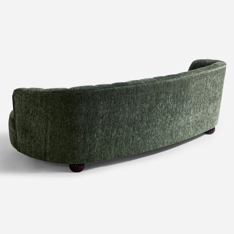Velaf Chenille Curved Channeled Sofa (87'')