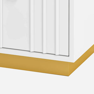 Vantix White Carved Glossy Sideboard (75")