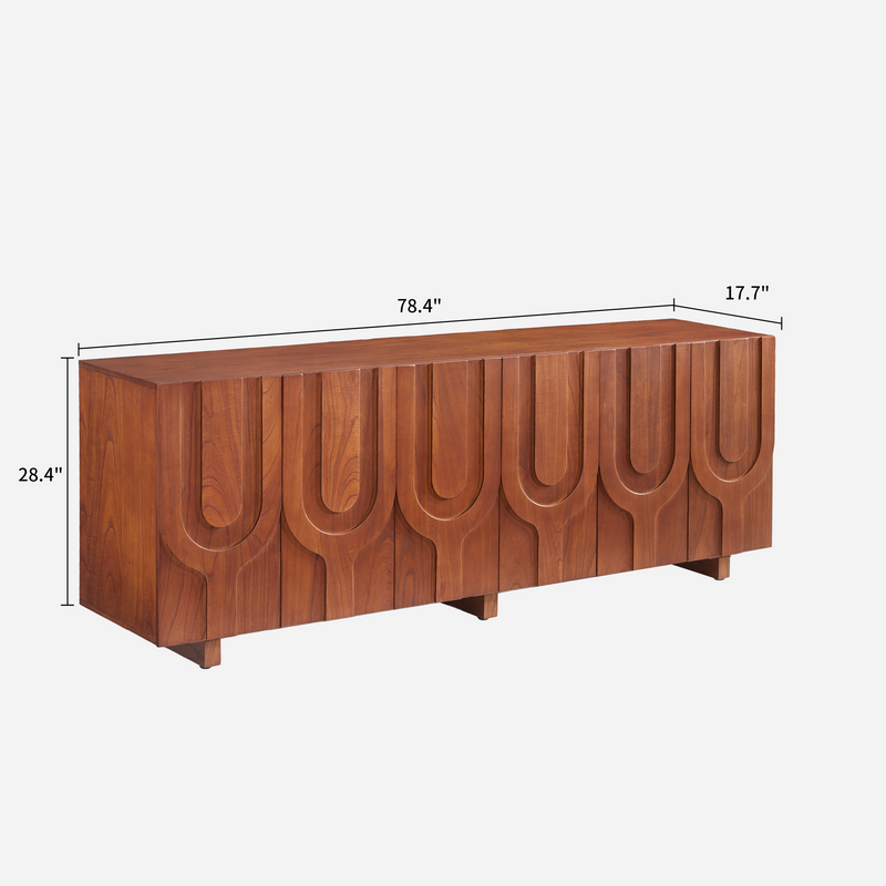 Vidar Carved Mindi Wood Media Console (78")
