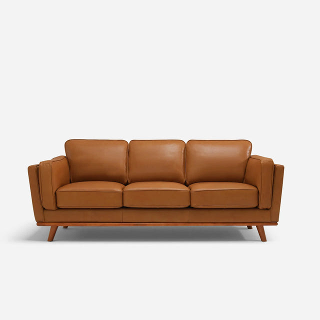 Thane Brown Genuine Leather Sofa (87")