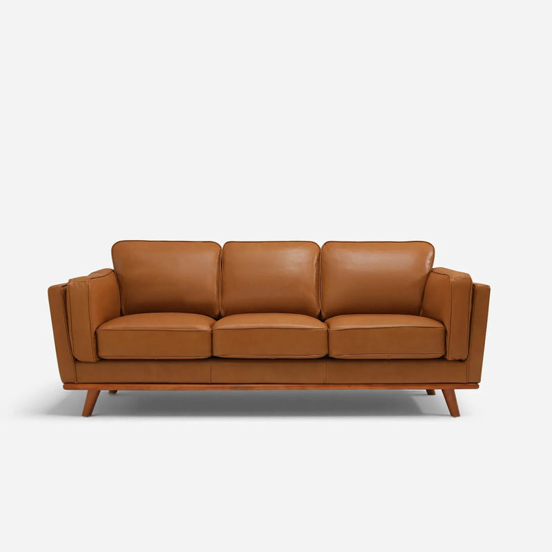 Thane Brown Genuine Leather Sofa (87")