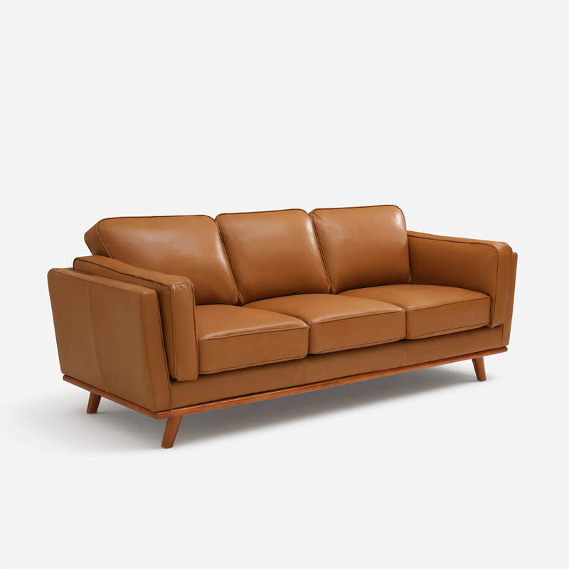Thane Brown Genuine Leather Sofa (87")