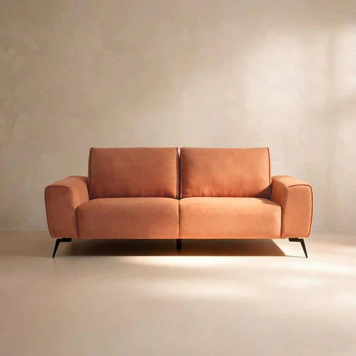 Vora Orange Chenille Modern Sofa (86'')