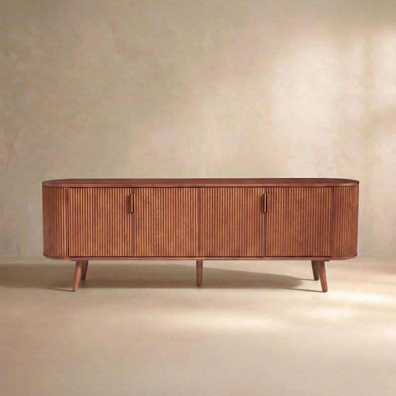 Esmond Fluted Oval Media Console (78")
