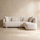 Capri White Bouclé Curved Sectional Sofa (102")