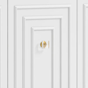 Vantix White Carved Glossy Sideboard (75")