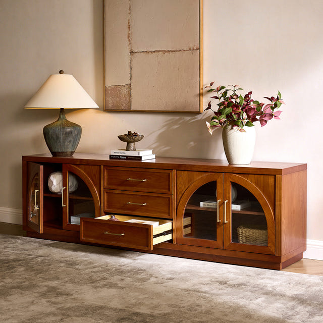 Renlor Ash Wood Arched Media Console (78'')