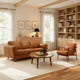 Thane Brown Genuine Leather Sofa (87")
