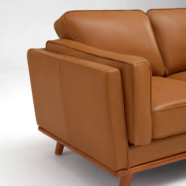 Thane Brown Genuine Leather Sofa (87")