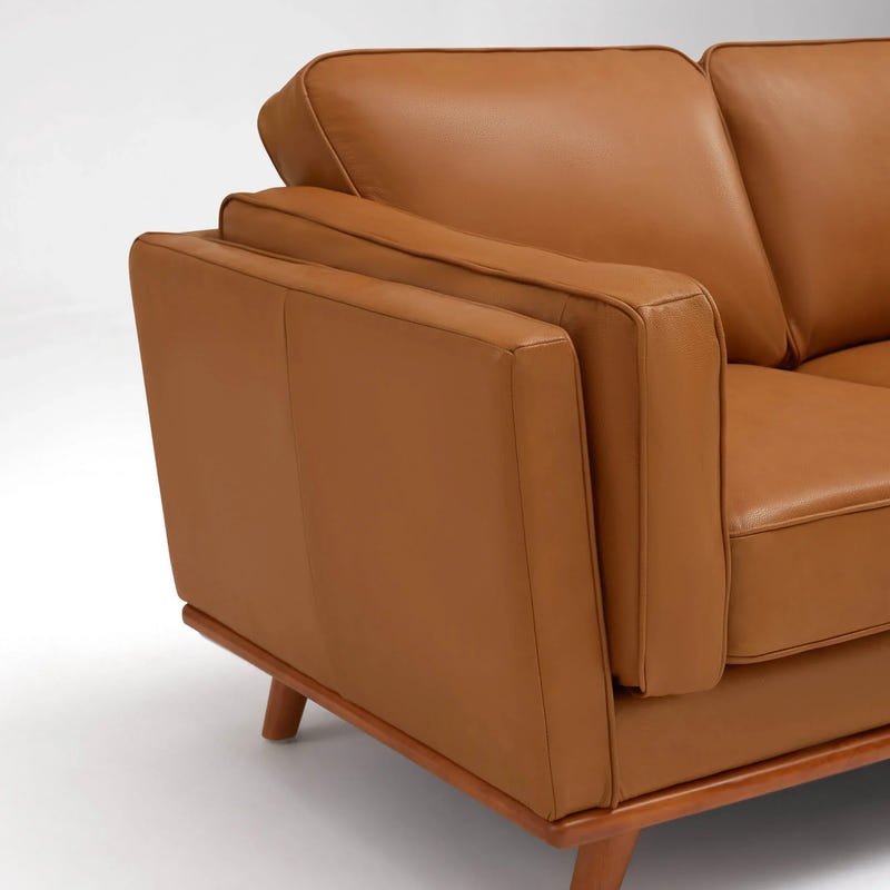 Thane Brown Genuine Leather Sofa (87")