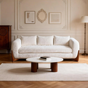 Maeve White Modern Sofa (87")