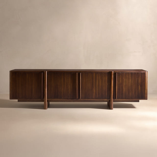 Lira Ash Fluted Media Console (79'')