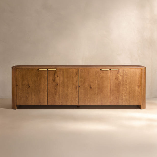 Elowen Oak Curved Media Console (72'')