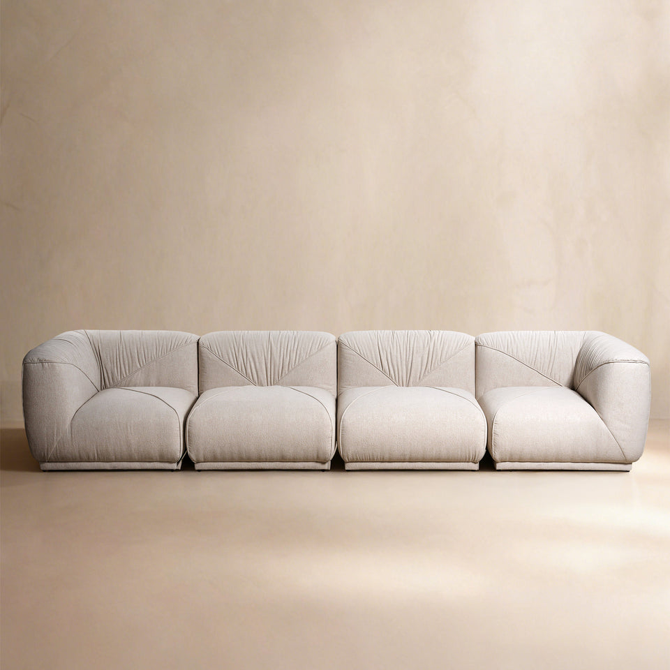 Eden White Chenille Modular Sectional Sofa (147")