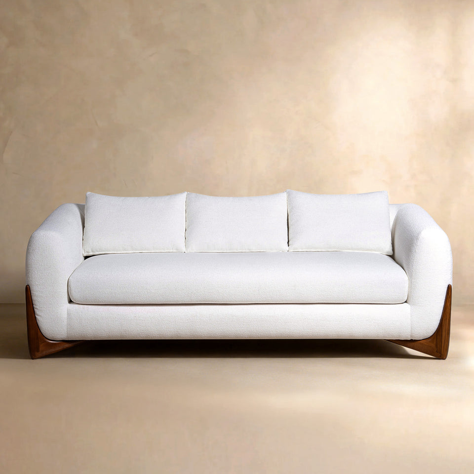 Maeve White Modern Sofa (87")
