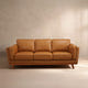 Thane Brown Genuine Leather Sofa (87")