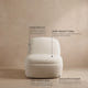 Niveous White Bouclé Swivel Chair