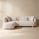 Capri White Bouclé Curved Sectional Sofa (102")