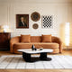 Verona Orange Chenille Curved Sofa (77")