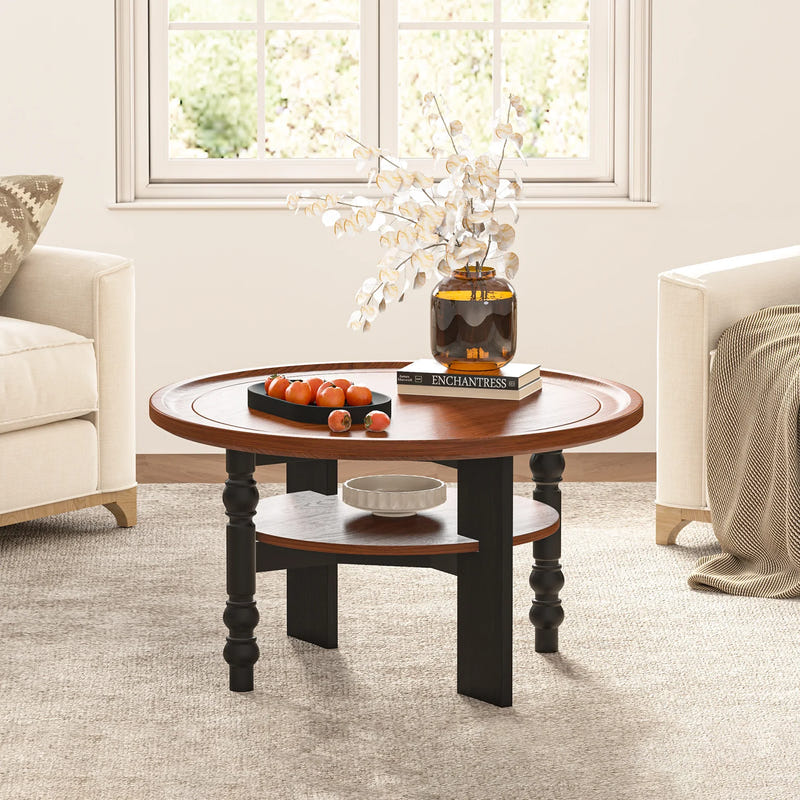 Round Two-tiered Coffee Table (31'')