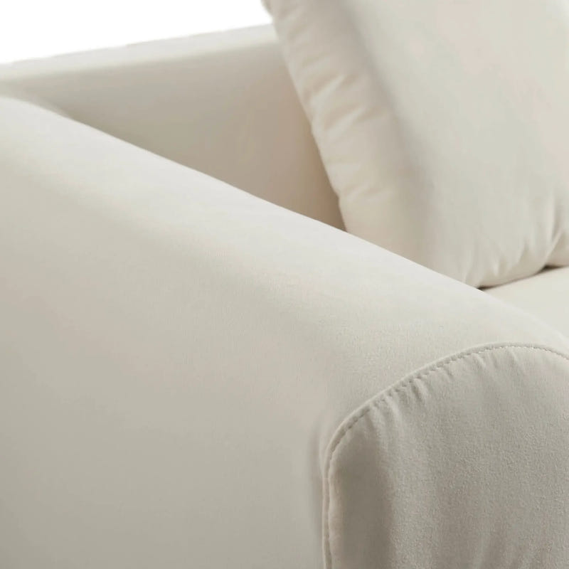 Cirrus White Velvet 3-Seater Sofa (84")