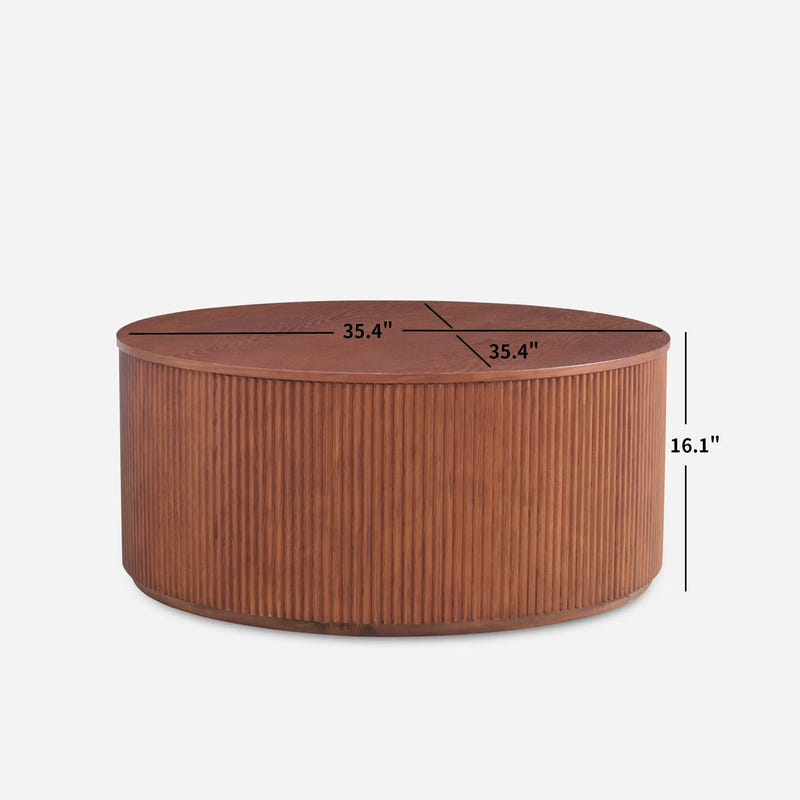 Esmond Fluted Round Lift-Top Coffee Table (35")