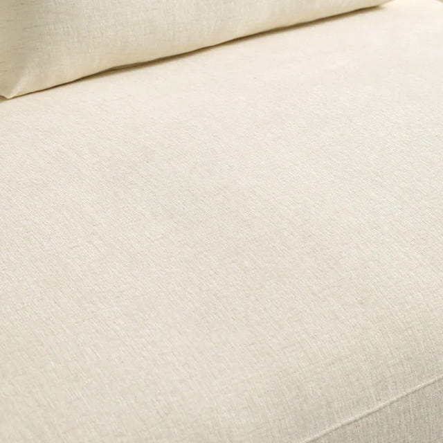 Giverny White Cotton & Linen Curved Sectional Sofa (158")