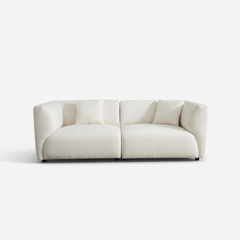 Celia White Chenille Modern Sofa (91'')