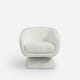 Nephele White Bouclé Barrel Swivel Chair