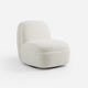 Niveous White Bouclé Swivel Chair