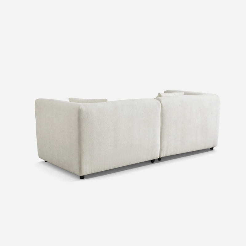 Celia White Chenille Modern Sofa (91'')