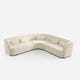 Giverny White Cotton & Linen Curved Sectional Sofa (158")