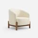 Giverny White Cotton & Linen Barrel Accent Chair