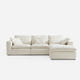 Luvia White Chenille Modular Sectional Sofa with Ottoman (120")