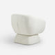 Nephele White Bouclé Barrel Swivel Chair