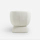 Nephele White Bouclé Barrel Swivel Chair