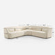 Giverny White Cotton & Linen Curved Sectional Sofa (158")