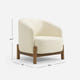 Giverny White Cotton & Linen Barrel Accent Chair