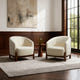 Giverny White Cotton & Linen Barrel Accent Chair