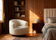 Floccus White Bouclé Round Swivel Chair