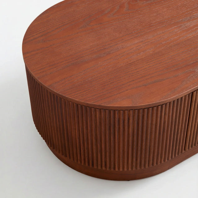 Esmond Fluted Oval Coffee Table (55")
